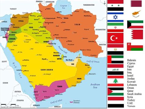 Countries of the Arab World According to the CIA and UNESCO. . Middle east countries list alphabetical
